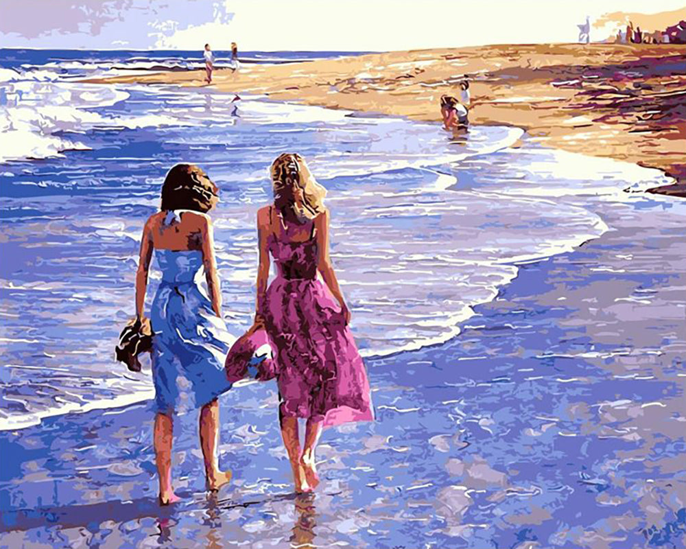 Friends by the Shore - 40x50 cm paint by numbers kit