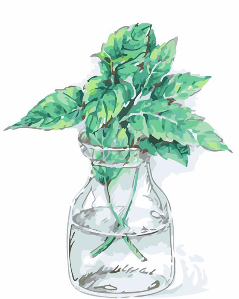 Fresh Green Leaves - 40x50 cm paint by numbers kit