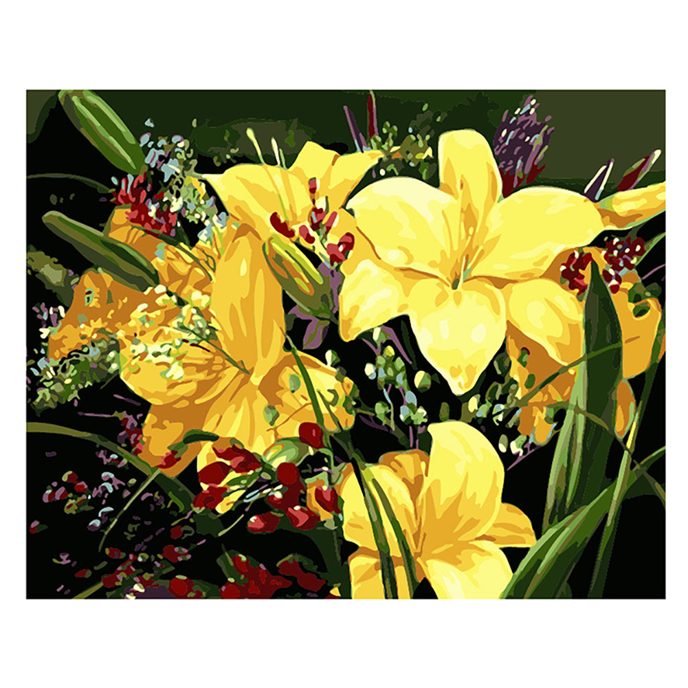 Golden Yellow Lilies - 40x50 cm paint by numbers kit