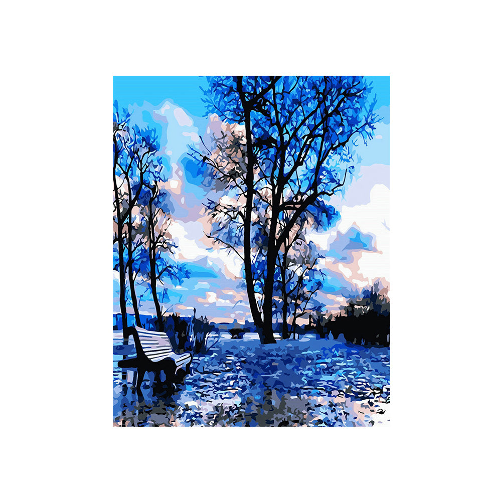 Blue Winter Park - 40x50 cm paint by numbers kit
