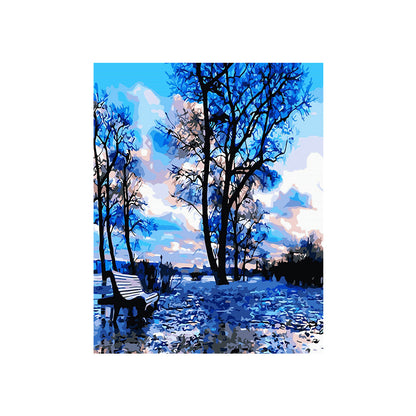 Blue Winter Park - 40x50 cm paint by numbers kit