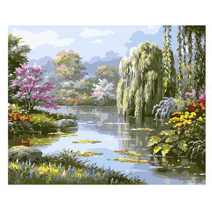 Willow Garden Pond - 40x50 cm paint by numbers kit