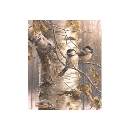 Chickadees on Birch Branch - 40x50 cm paint by numbers kit