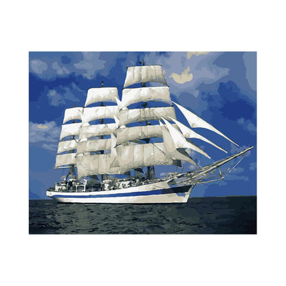 White Sailing Ship - 40x50 cm paint by numbers kit