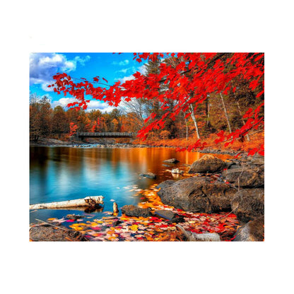 Red Maple Lake in Autumn - 40x50 cm paint by numbers kit