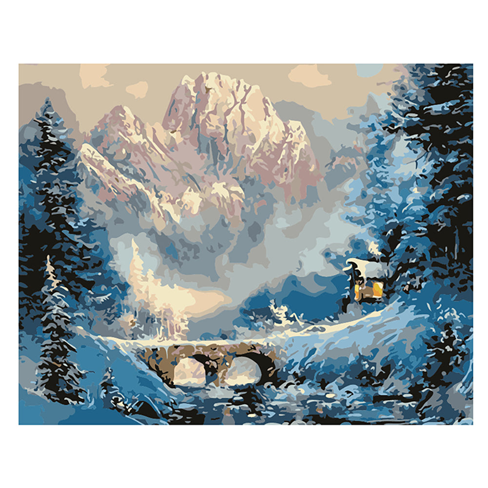 Snowy Mountain Valley - 40x50 cm paint by numbers kit