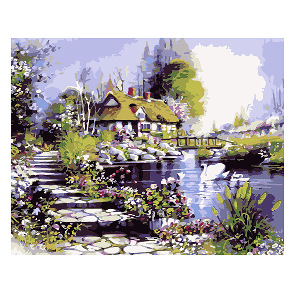 Cottage Garden by the Water - 40x50 cm paint by numbers kit