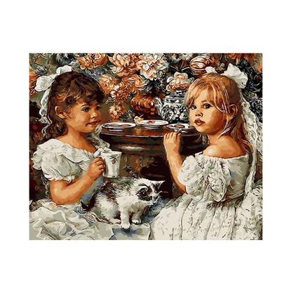 Vintage Tea Time Friends - 40x50 cm paint by numbers kit