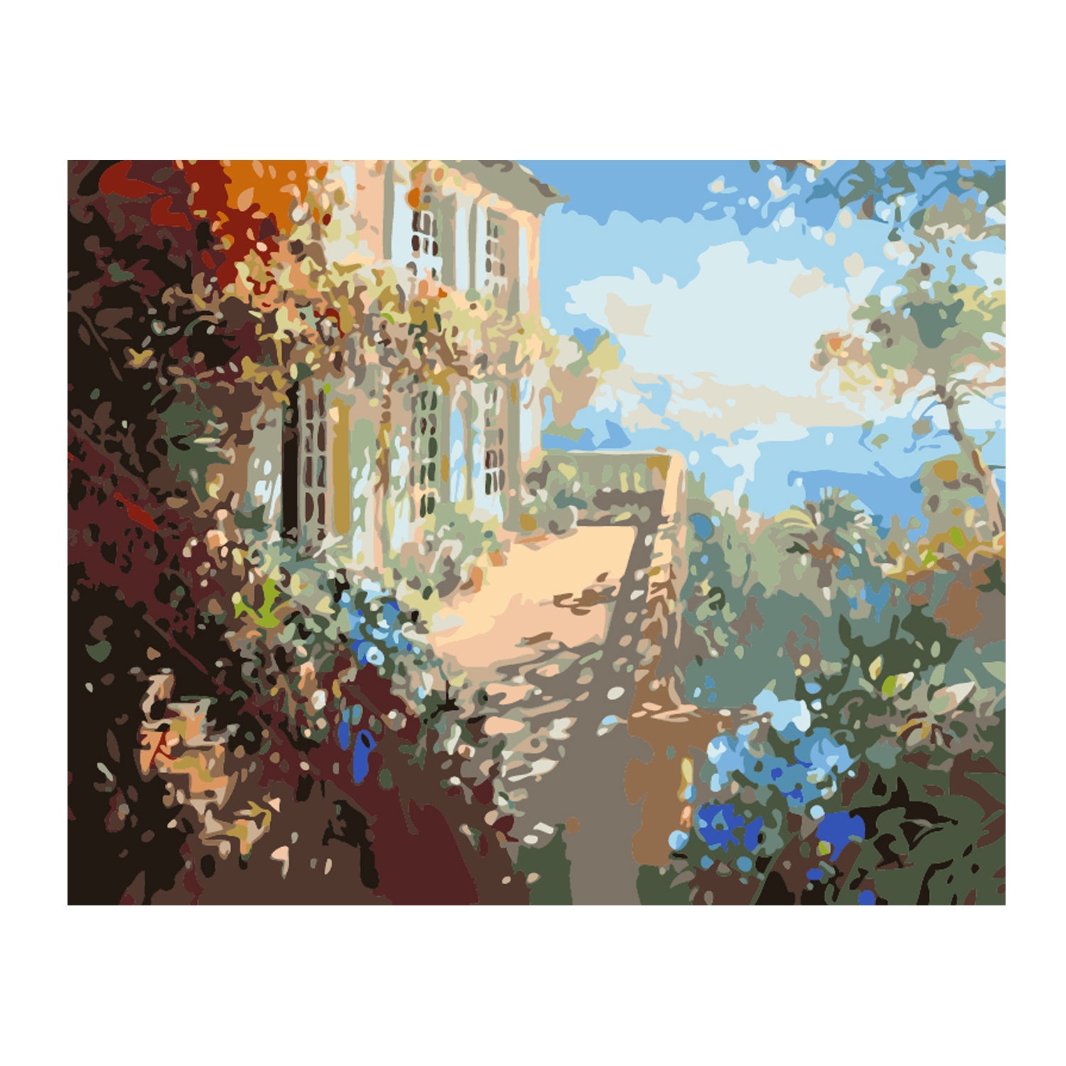 Sunlit Garden Terrace - 40x50 cm paint by numbers kit