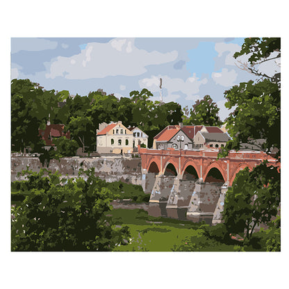 Historic Red Brick Bridge - 40x50 cm paint by numbers kit