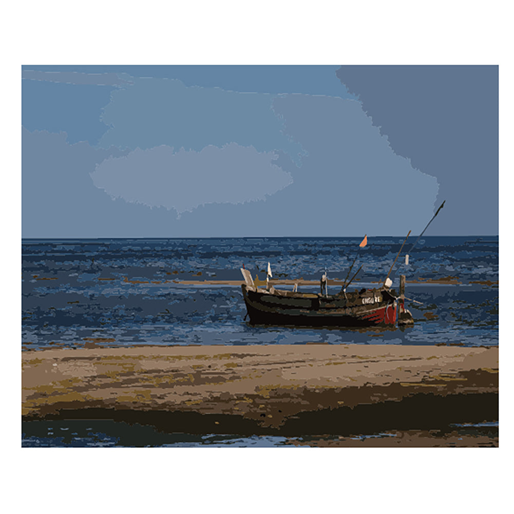 Fishing Boat by the Shore - 40x50 cm paint by numbers kit