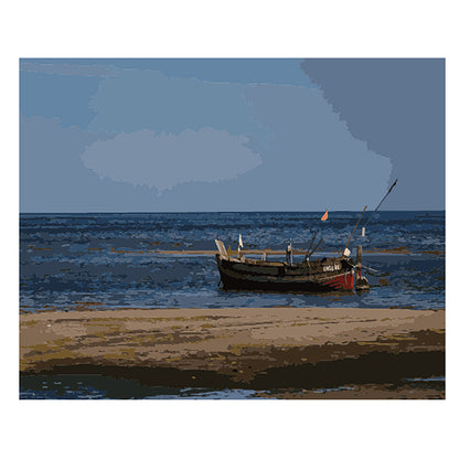 Fishing Boat by the Shore - 40x50 cm paint by numbers kit