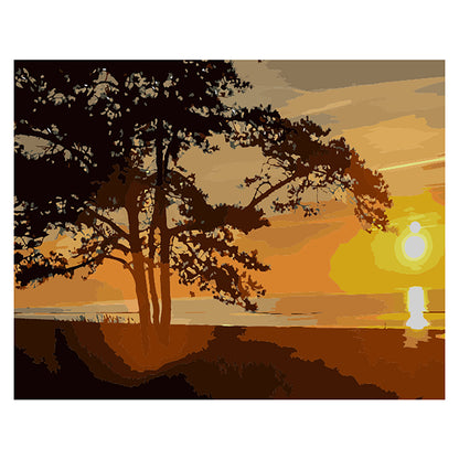 Pine Trees at Golden Sunset - 40x50 cm paint by numbers kit
