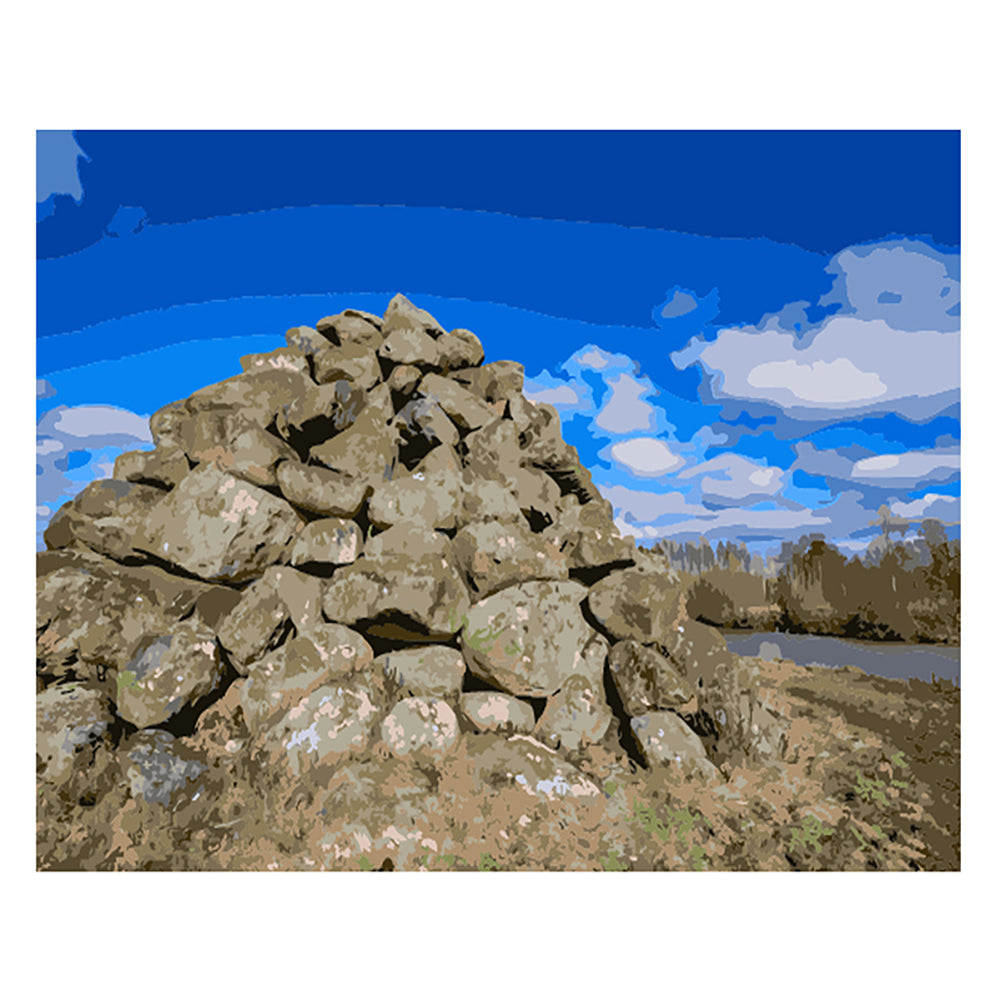 Stone Cairn under Blue Sky - 40x50 cm paint by numbers kit
