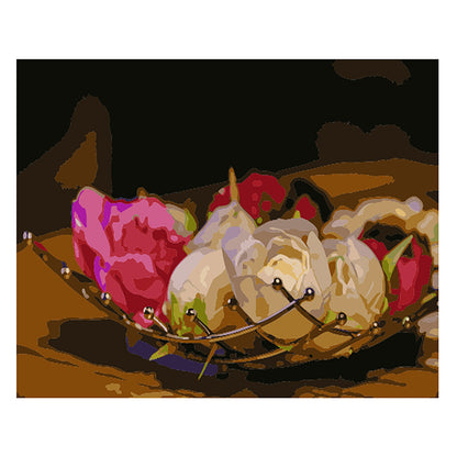 Roses on a Decorative Tray - 40x50 cm paint by numbers kit