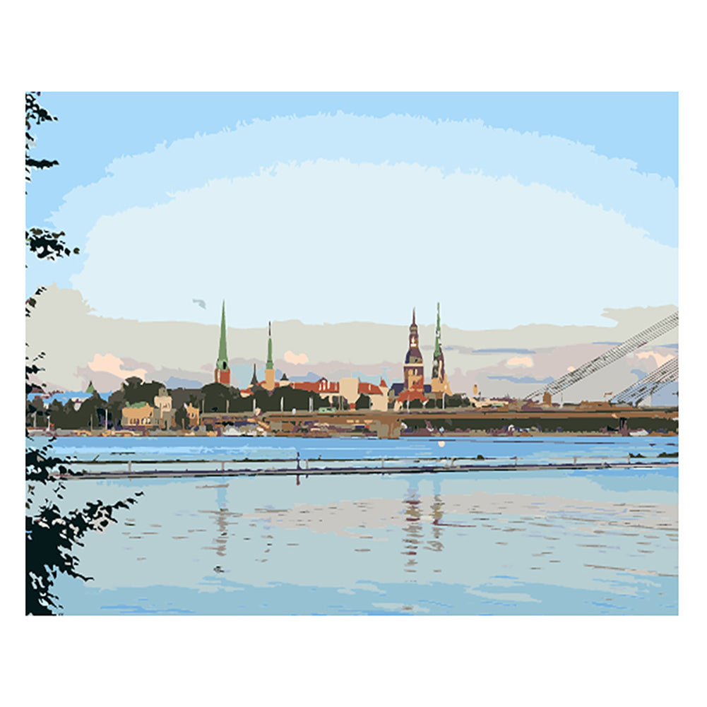 Waterfront City Skyline - 40x50 cm paint by numbers kit
