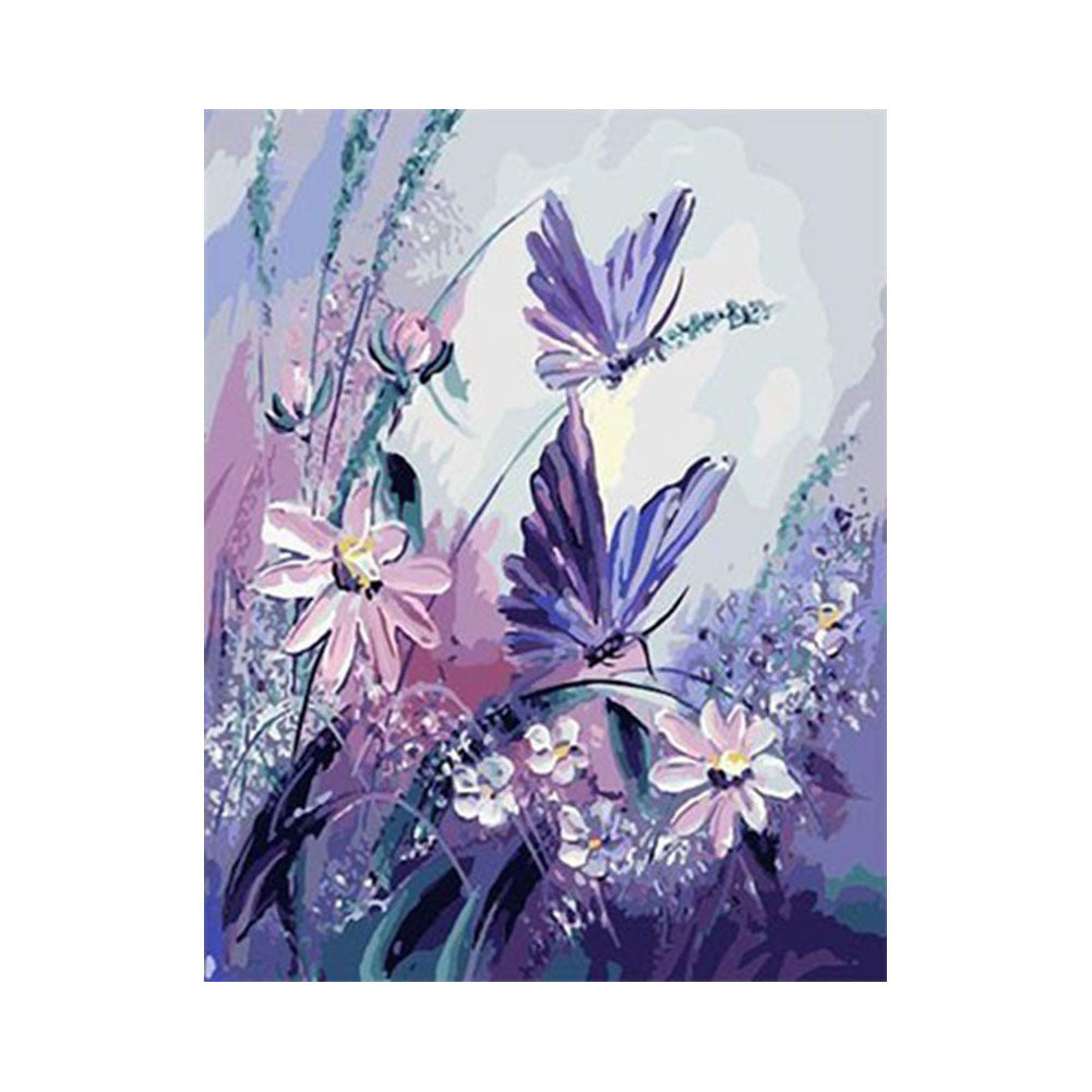 Purple Butterflies and Wildflowers - 40x50 cm paint by numbers kit