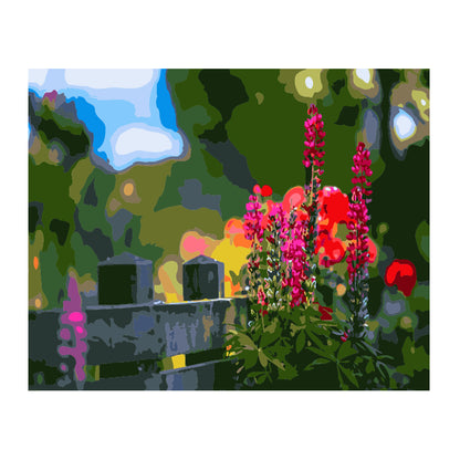 Garden Flowers by the Railing - 40x50 cm paint by numbers kit