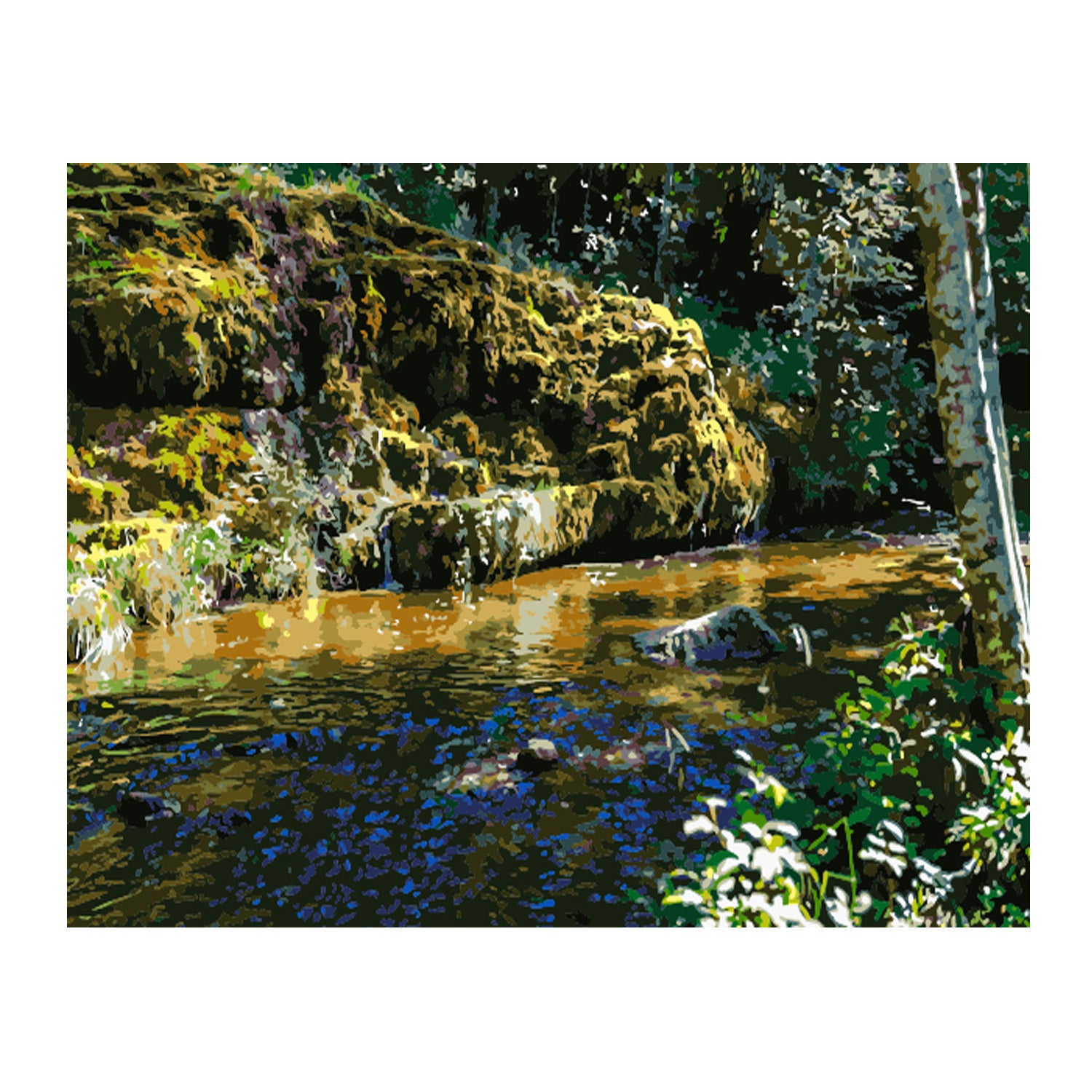 Mossy Forest Stream - 40x50 cm paint by numbers kit