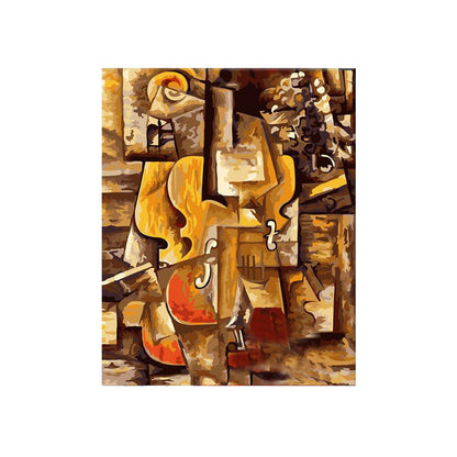 Golden Violin Abstract - 40x50 cm paint by numbers kit