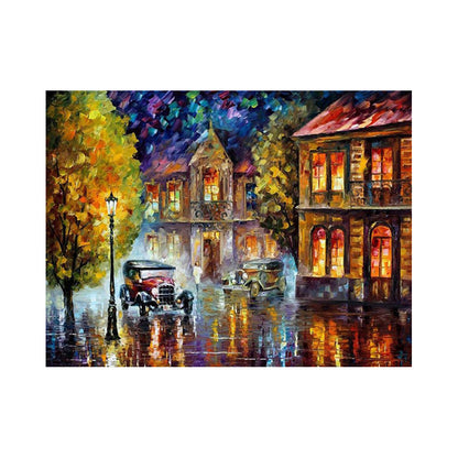 Vintage Cars on a Rainy Night - 40x50 cm paint by numbers kit