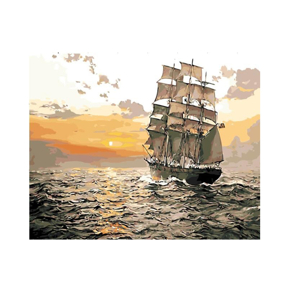 Tall Ship at Sunset - 40x50 cm paint by numbers kit