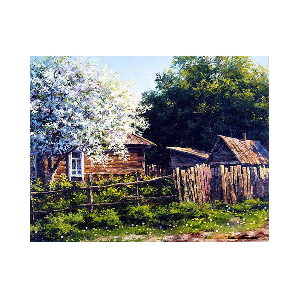 Rustic Cottage in Spring - 40x50 cm paint by numbers kit