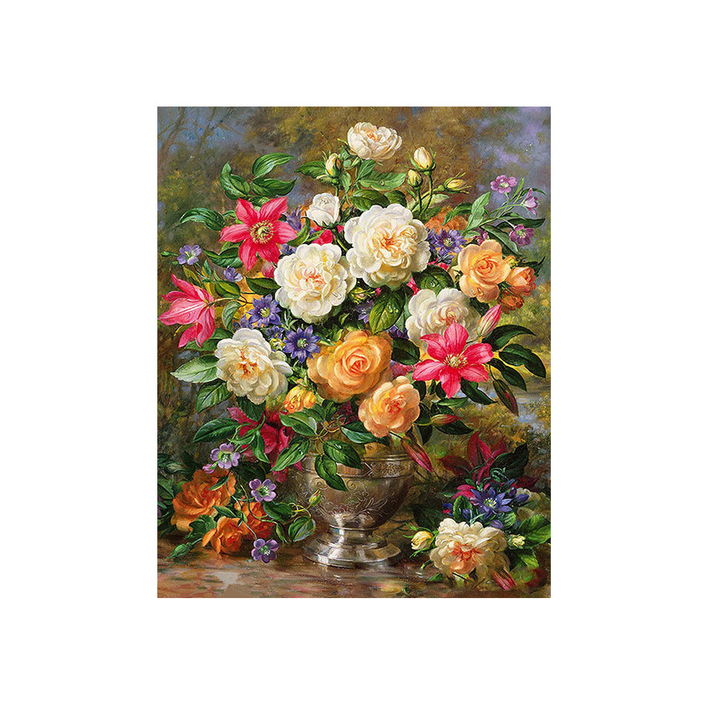 Elegant Garden Rose Bouquet - 40x50 cm paint by numbers kit