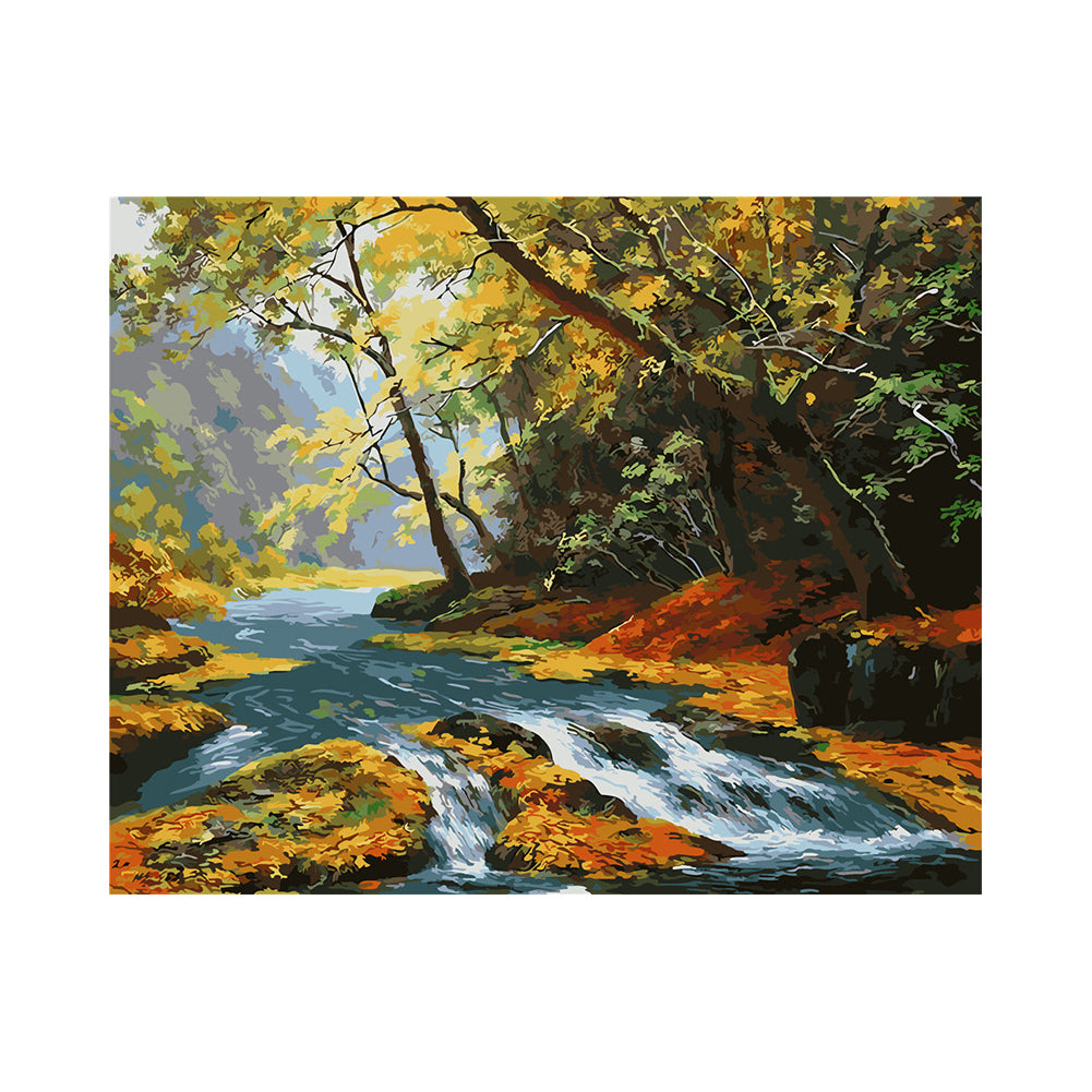 Autumn River in the Forest - 40x50 cm paint by numbers kit