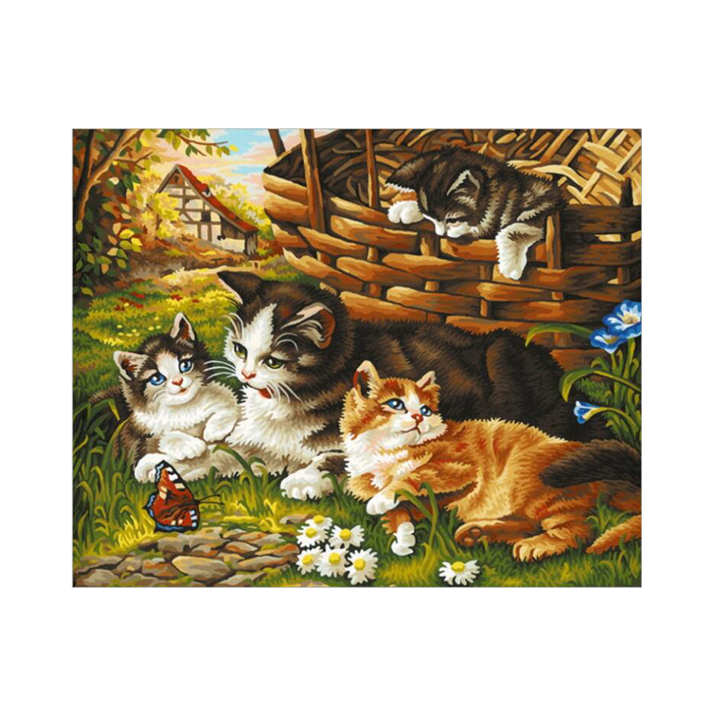 Cats in the Country Garden - 40x50 cm paint by numbers kit