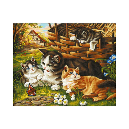 Cats in the Country Garden - 40x50 cm paint by numbers kit