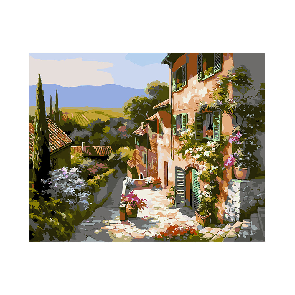 Sunlit Tuscan Village - 40x50 cm paint by numbers kit