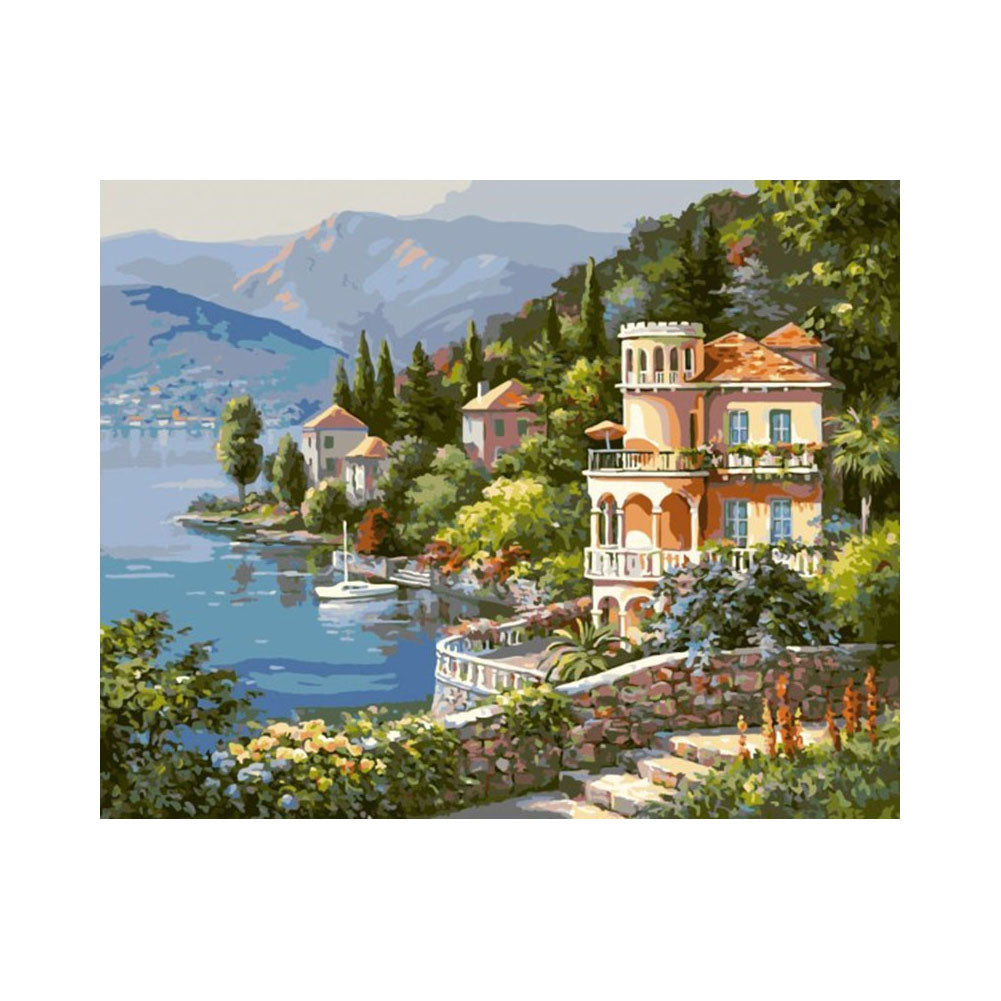 Lakeside Villa Retreat - 40x50 cm paint by numbers kit