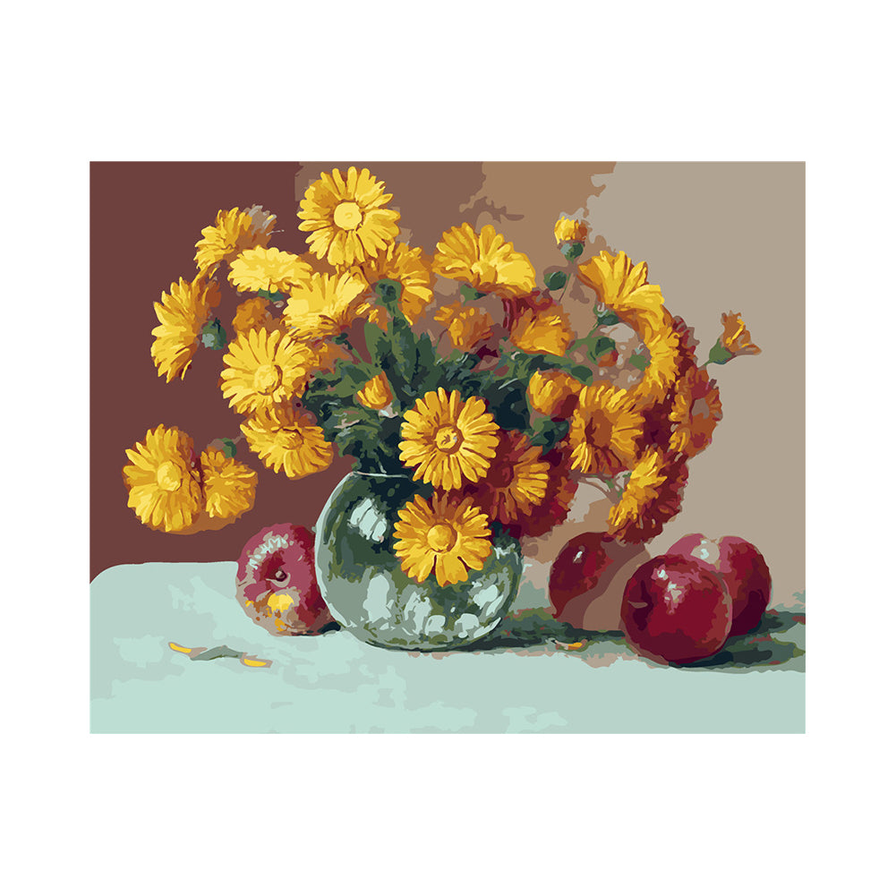 Golden Chrysanthemums and Apples - 40x50 cm paint by numbers kit