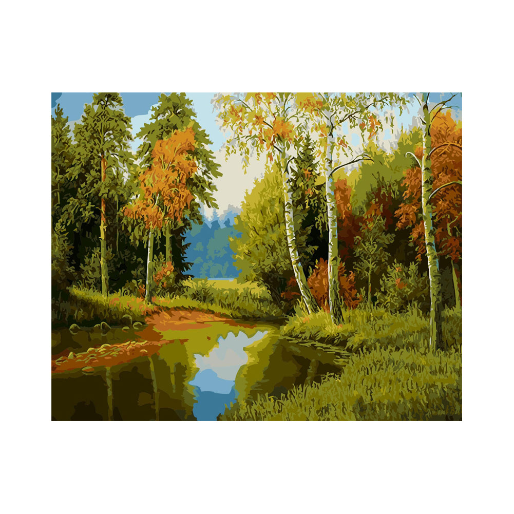 Autumn River Reflection - 40x50 cm paint by numbers kit