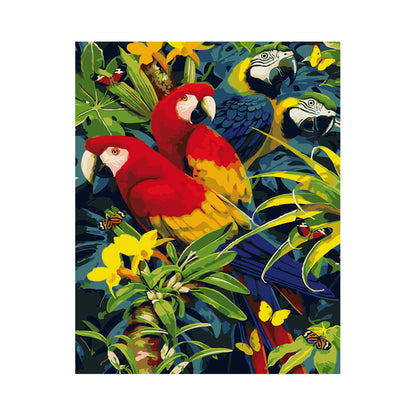 Tropical Macaw Gathering - 40x50 cm paint by numbers kit