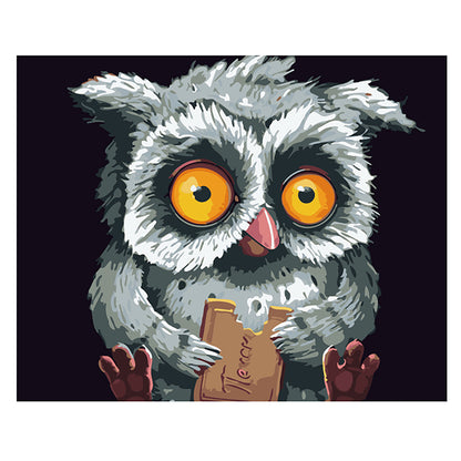Wide Eyed Owl with a Cookie - 40x50 cm paint by numbers kit
