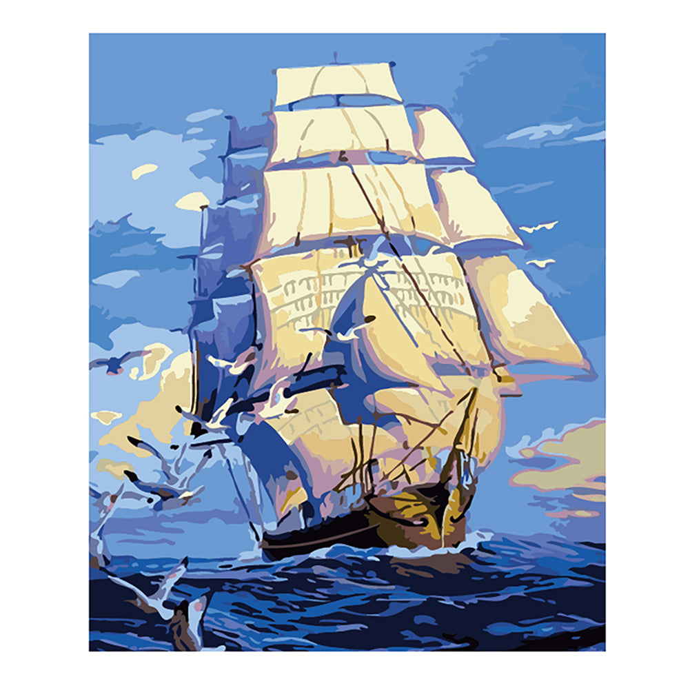 Sunset Sailing Ship - 40x50 cm paint by numbers kit