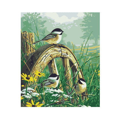 Morning Birds on the Fence - 40x50 cm paint by numbers kit
