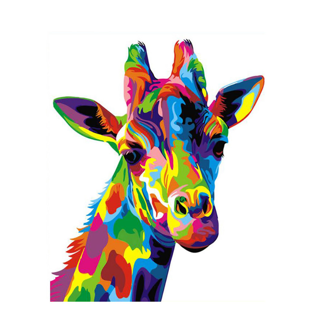 Rainbow Giraffe Portrait - 40x50 cm paint by numbers kit
