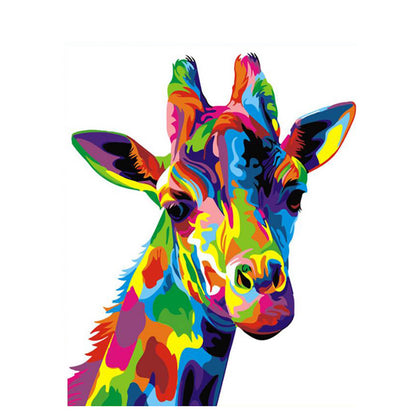 Rainbow Giraffe Portrait - 40x50 cm paint by numbers kit