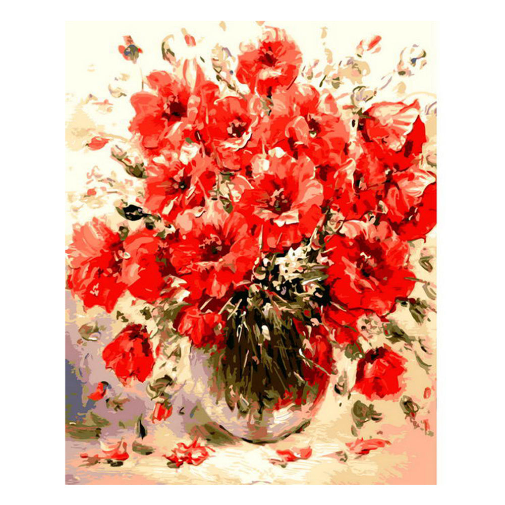 Crimson Poppy Bouquet - 40x50 cm paint by numbers kit
