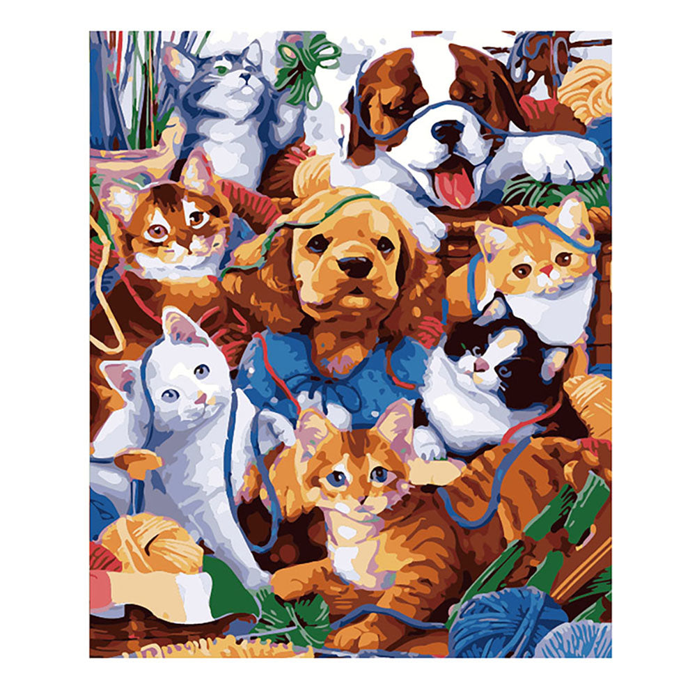 Cozy Cats and Dogs - 40x50 cm paint by numbers kit