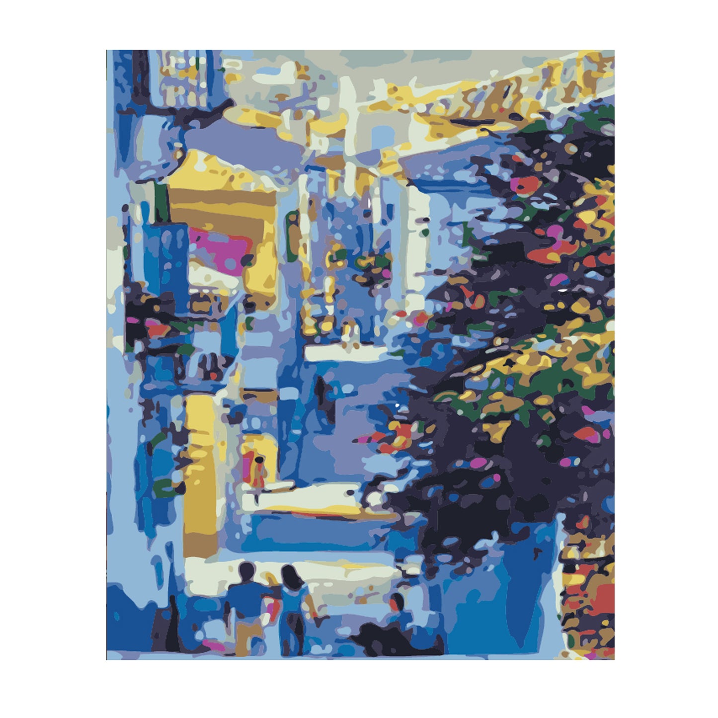 Sunlit Blue City Street - 40x50 cm paint by numbers kit