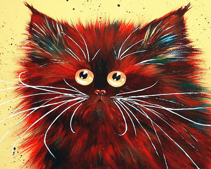 Whimsical Red Cat - 40x50 cm paint by numbers kit