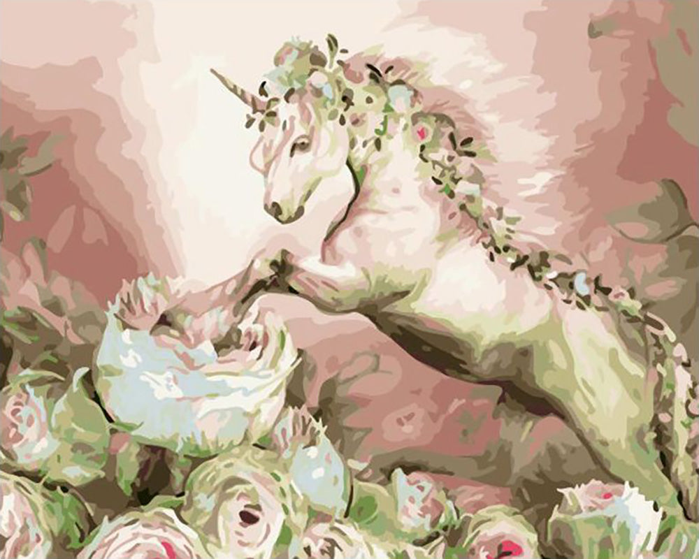 Floral Unicorn - 40x50 cm paint by numbers kit