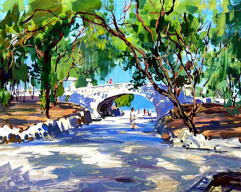 Willow Bridge Reflections - 40x50 cm paint by numbers kit