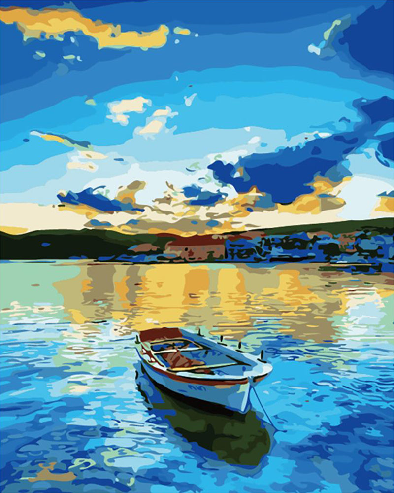 Blue Lake Rowboat - 40x50 cm paint by numbers kit