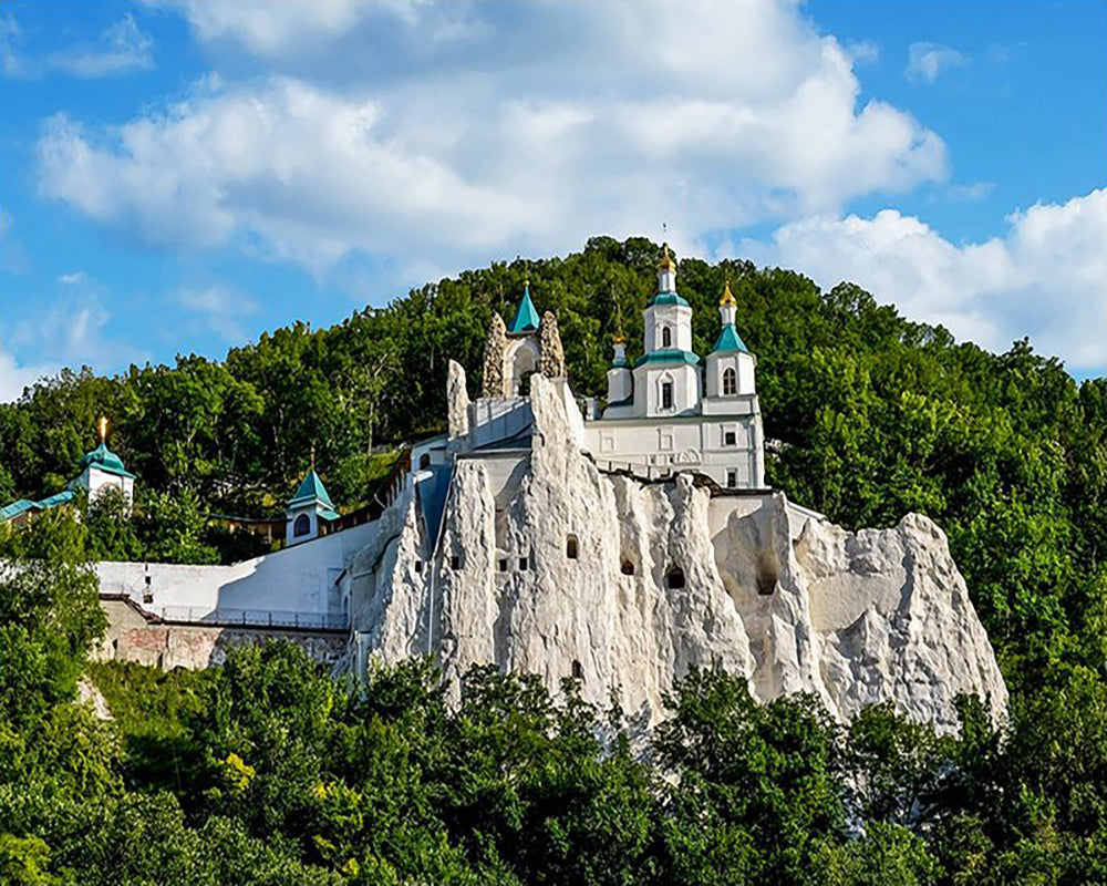 Clifftop White Monastery - 40x50 cm paint by numbers kit