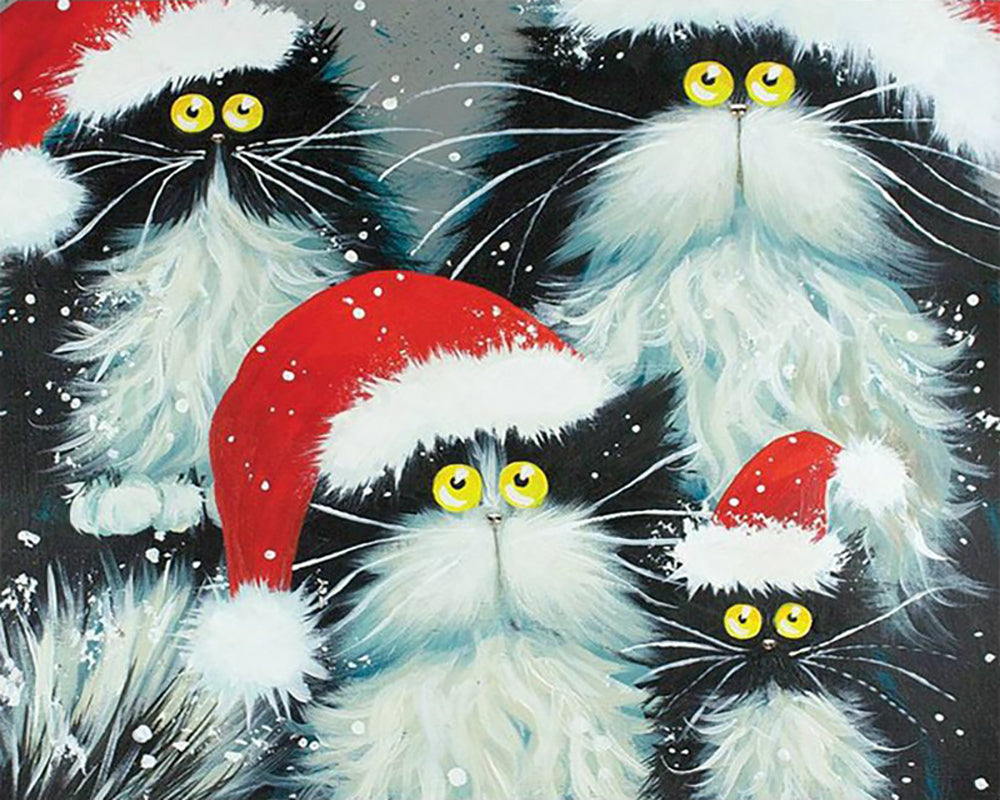 Christmas Cat Family - 40x50 cm paint by numbers kit